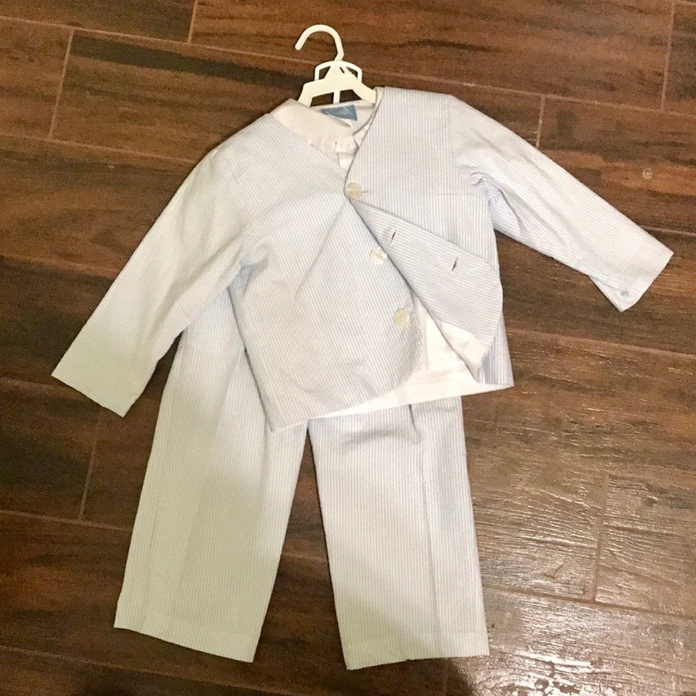 Light blue stripe Boy suit 2T